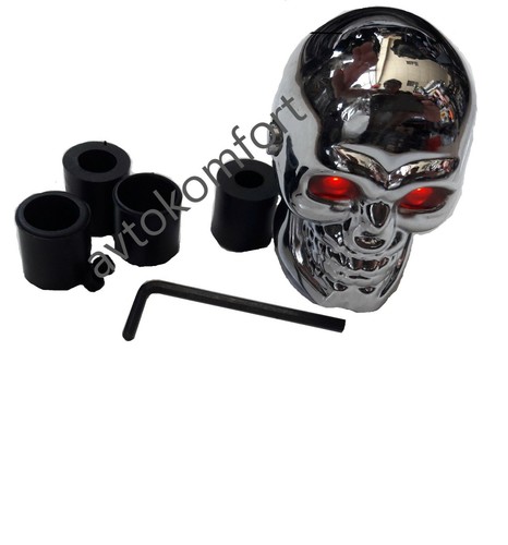 Chrom totenkopf rot - led, auto